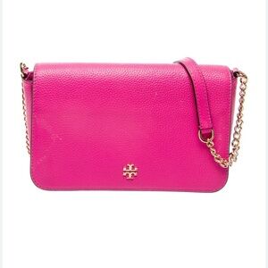 Tory Burch Fuchsia Crossbody Bag with Gold Chain
